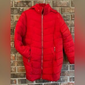 Women's Vibrant Red Puffer Jacket